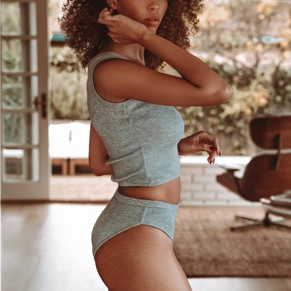 Gooseberry Intimates Les Girls Rib Breifs in Gray Size M NWT - Picture 3 of 11